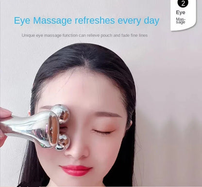 4D Roller Facial Massager EMS Face Lift Device V-Face Slimmer Skin Tightening Double Chin Remover Eye Care Vibration Massager