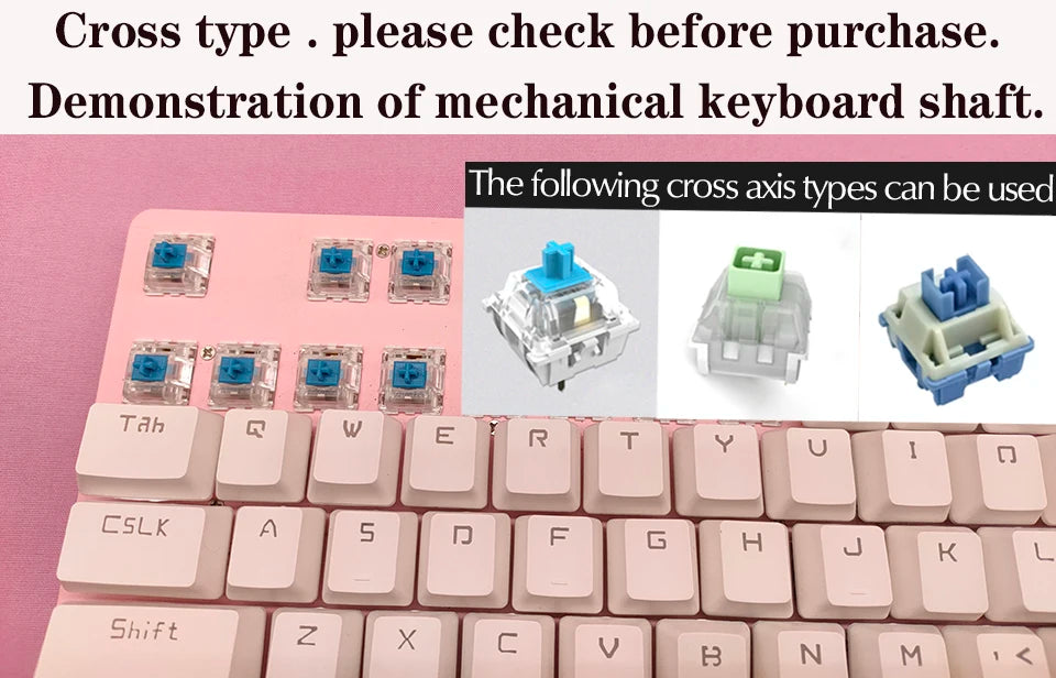 Customize Your Keyboard with Cute Cat Keycaps - PBT Axis Cherry MX Artisan Anime Pink Kawaii Accessories