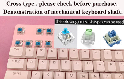 Customize Your Keyboard with Cute Cat Keycaps - PBT Axis Cherry MX Artisan Anime Pink Kawaii Accessories