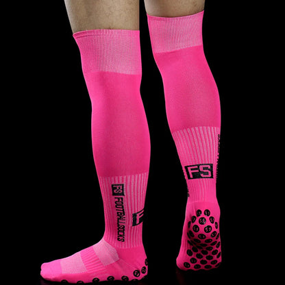 New Long FS Soccer Socks Men Women Sports Round Silicone Non-Slip Grip Football Socks