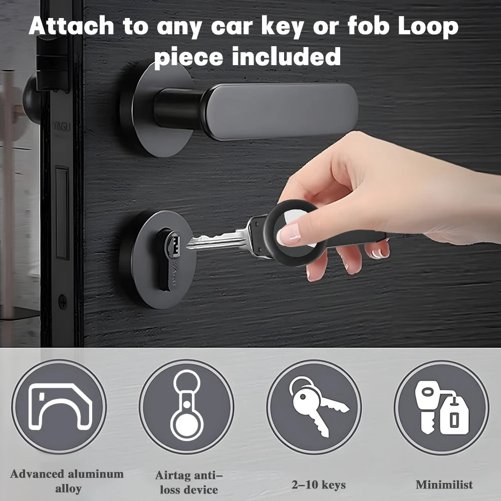 Keychain for Apple Airtag,Key holder aluminum alloy keychain compatible with Apple Airtag sale