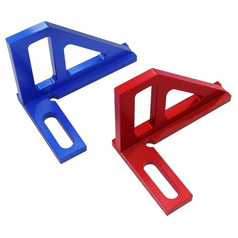 Multi-Angle Measuring Ruler,45/90 Degree Aluminum Alloy Woodworking Square Protractor,Miter Triangle Ruler Easy To Use Red