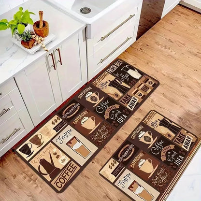 Kitchen Cutlery Knife and Fork Theme Washable Stain-resistant Foot Mat Carpet Kitchen Living Room Entrance Absorbent Door Mats