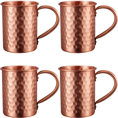 100% Copper Moscow Mule Mug 1/2/3/4PCS 400ml Durable Coppery Beer Mugs Coffee Mug Milk Cup Pure Copper Bar Cup