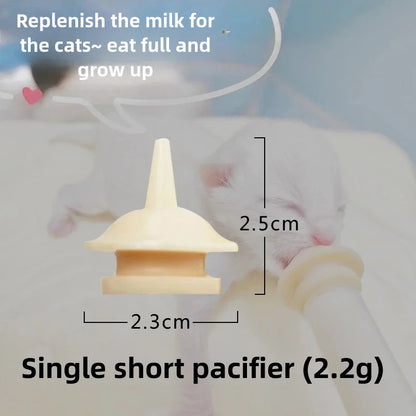 Newborn Pet Feeding Nipple Dog Cat Feeding Pacifier Hamster Rabbits Kittens Puppies Feeding Bottle Syringe with Silicone Nipple