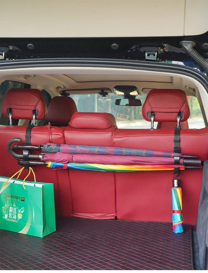 2pcs Car Back Seat Hook Multi-function Rear Seat Headrest Hanging Hook Umbrella Holder Seat Back Storage Interior Organizer Tool