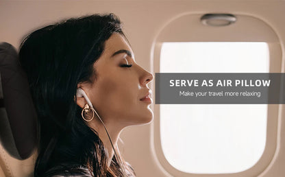 Inflatable Camping Pillow with Removable Washable Cover,Travel Pillow for Neck Support,Hiking,Backpacking,Office,Airplane,Car