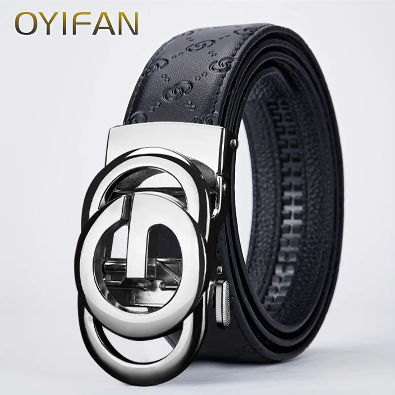 Fashions Men's Belt, Genuine Leather Belt, 3.5cm Automatic Belt with Alloy Buckle, High Quality Belt for Men，luxury belt men