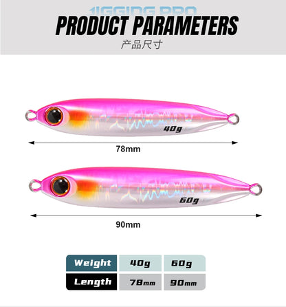 JIGGING PRO 40g 60g Slow Blatt Cast Slim Shore Jigging Lure Long Cast Metal Jig Fishing Bait