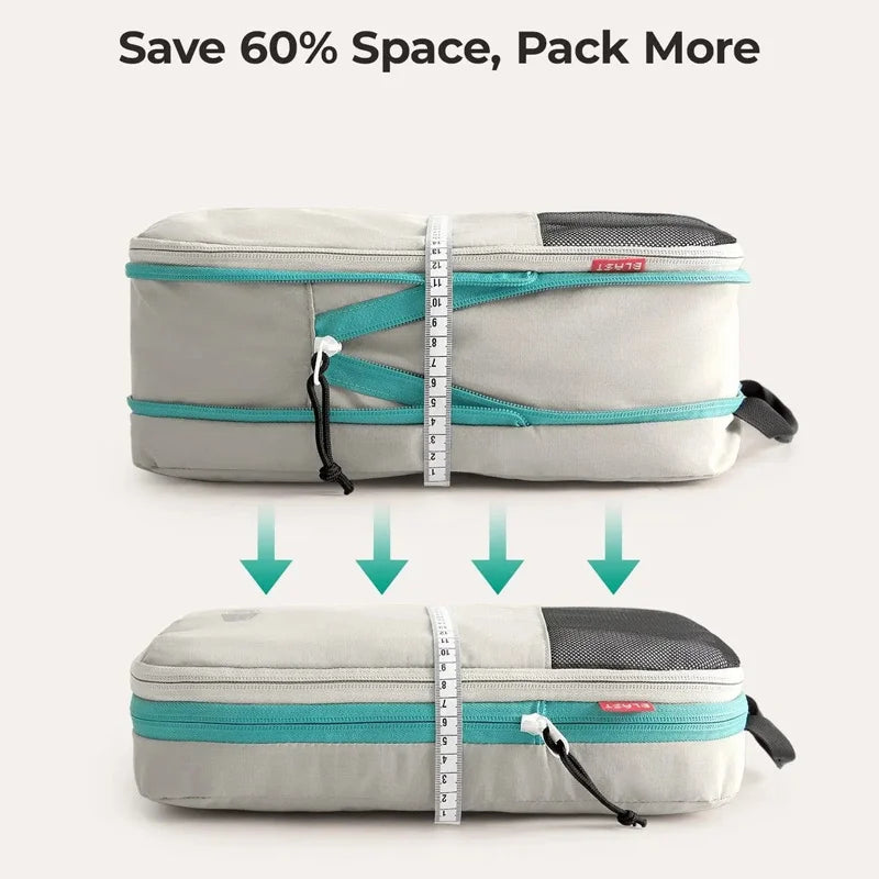 BAGSMART Compression Packing Cubes Expandable Travel Set Storage Bag 6 Pcs Travel Organizer Luggage Carry Suitcase