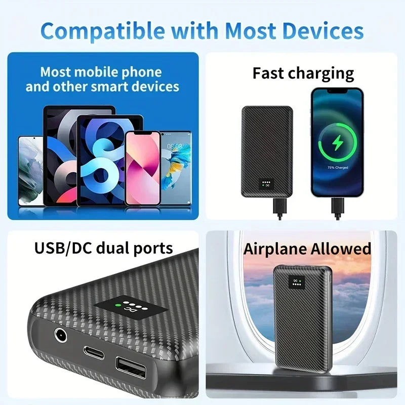 Powerbank 40000mAh Portable Heating Mobile Power Supply for Heating Vest Jacket Gloves Electric Heating Equipment DC Power Bank