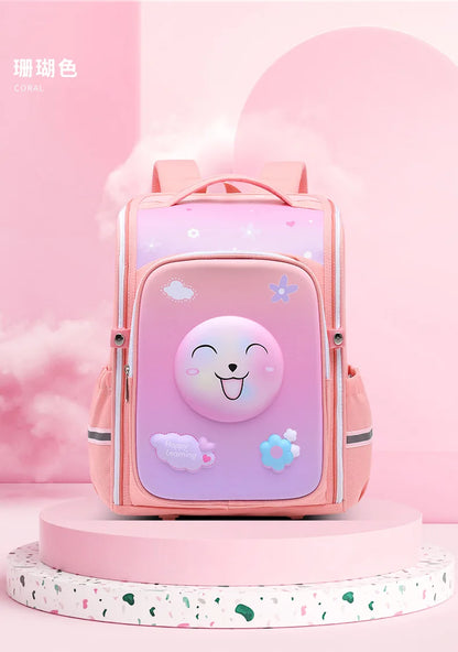 primary school bags for girls cute cartoon love heart pink school backpack student bookbag elementary school kids backpack