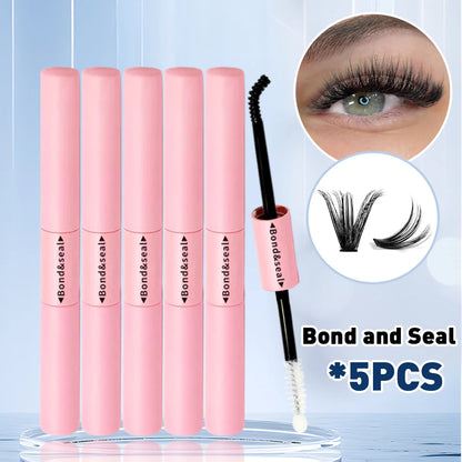 Lash Bond and Seal Glue 2 in 1 for Cluster Lashes, Lash Bond and Seal Super Strong Hold, Latex Free, Waterproof, Lash Glue