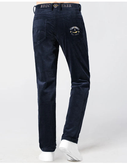 2024 Winter Corduroy Pants for Men Casual Stretch Cotton Straight  Mens Trousers Mid Waist Korean Style  Free Delivery Plus Size