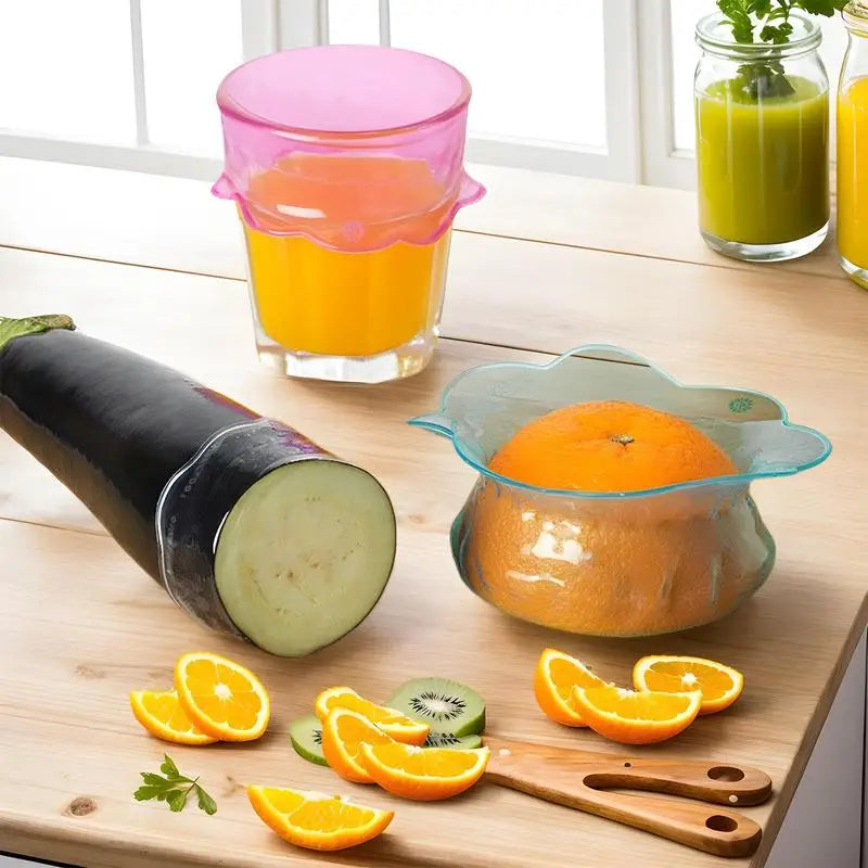 Silicone Stretch Lids Set Reusable Food Petal-Shaped Bowl Covers Round Petal-Shaped Elastic Food Container Fresh-Keeping Cover