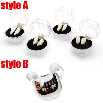 Halloween Fake Teeth Cosplay Vampire Fangs  Retractable Teeth Dress Costume Tooth Gift Party Decoration Vampire Dracula Teeth