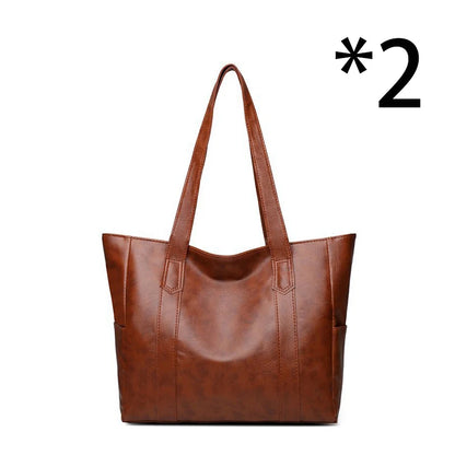 Vintage Large Capacity Tote Bag, Retro Vegan Shoulder Bag, Women's Casual Handbag For Commute