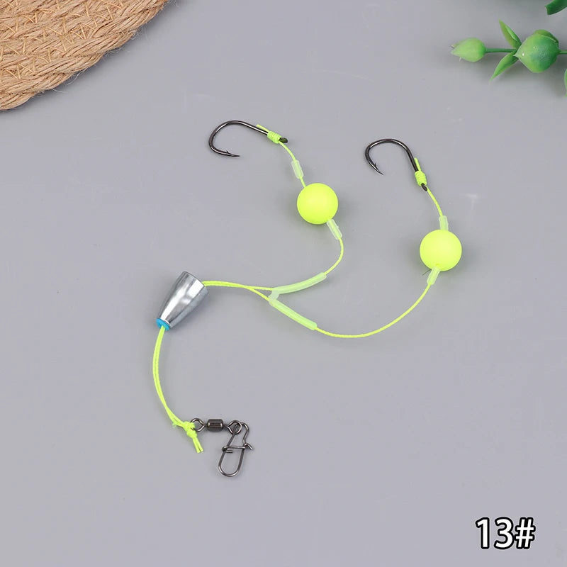 〔Far〕Double Hook Fishing Hair Rigs Hook Reverse Bottom Line Suspension Carp Fishing Hook Ready Made Anti Bottom Carp Rigs