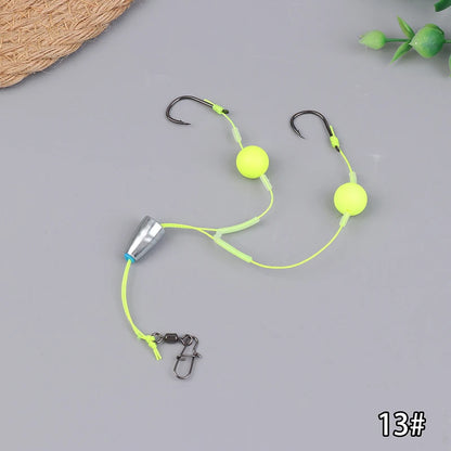 〔Far〕Double Hook Fishing Hair Rigs Hook Reverse Bottom Line Suspension Carp Fishing Hook Ready Made Anti Bottom Carp Rigs