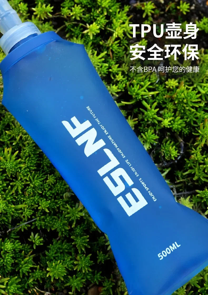 500ml Outdoor Sport Camping Running Sport Bicycle Soft Water Bottle Folding TPU Soft Flask Water Bag