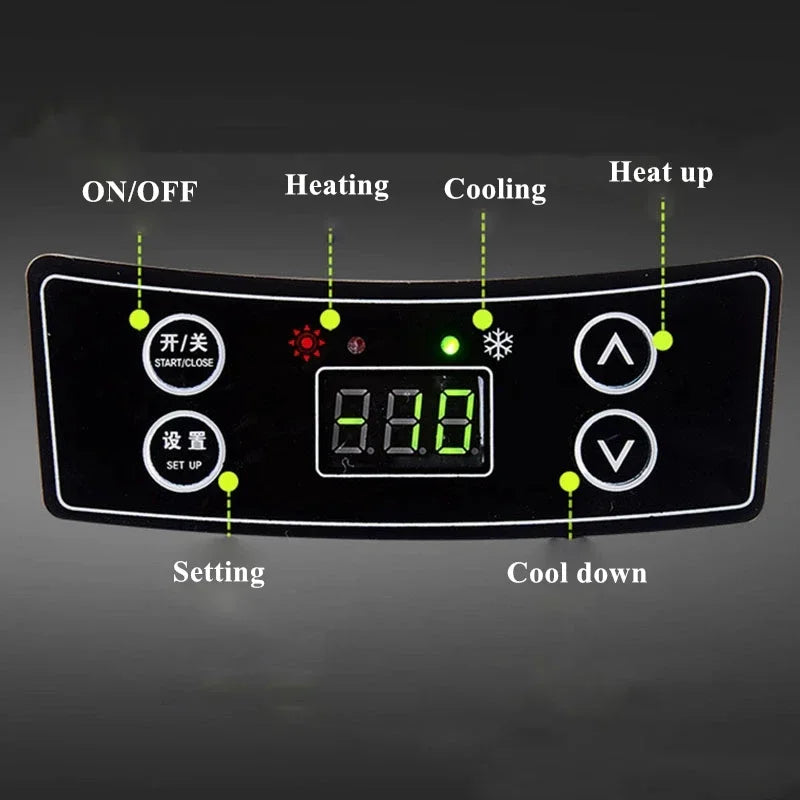 20L Car Home Mini Refrigerator Fridges DC12/24V Cooler Heater Keep Fresh for Car Home Pinic Camping 0~65 Degrees Not Freezer