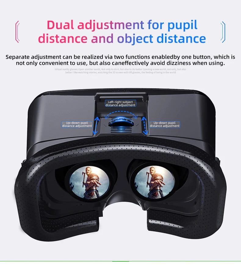 VR Glasses 3D Virtual Reality Headset Helmet For Phone Lenses Goggles Devices Viar Smart Smartphones Cell Game Viewer Mobile Set