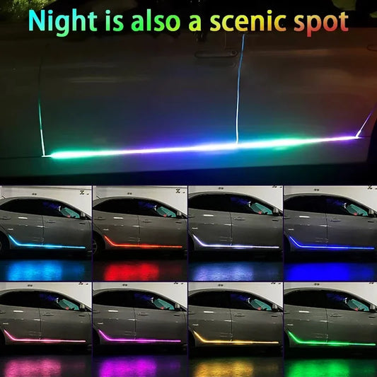 Flowing ambient light car side skirt light, scrolling light strip, colorful flowing light with door decoration light Accessories