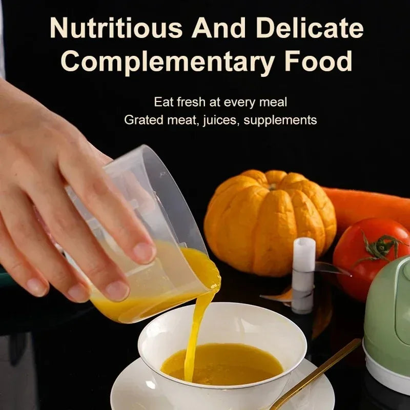 Electric Mini Garlic Chopper Portable USB Vegetable Chopper Onion Mincer Food Processor for Chili Fruit Meat Kitchen Supplies