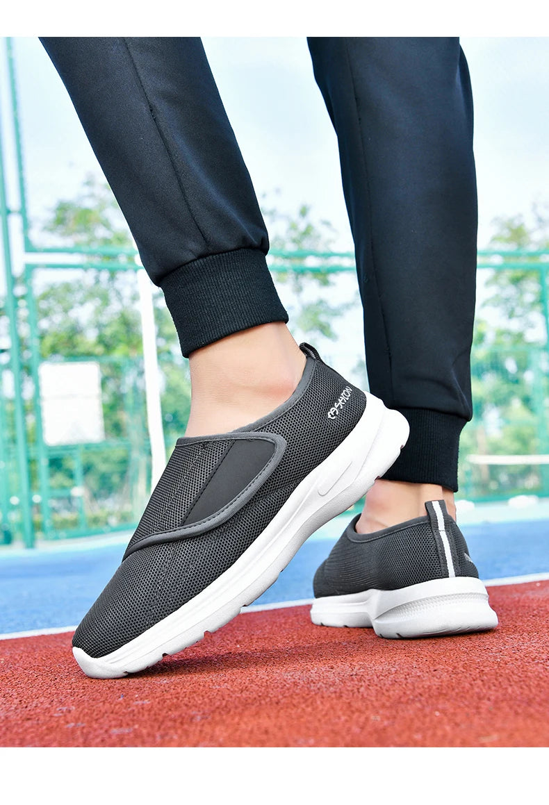 Diabetic Shoes for Men Wide Width Walking Shoes Slip-On Orthopedic Shoes for Swollen Feet Foot Pain Relief Cushion Sneakers