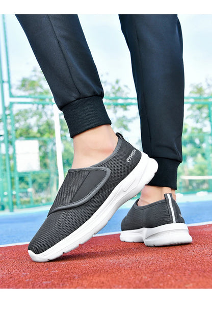 Diabetic Shoes for Men Wide Width Walking Shoes Slip-On Orthopedic Shoes for Swollen Feet Foot Pain Relief Cushion Sneakers