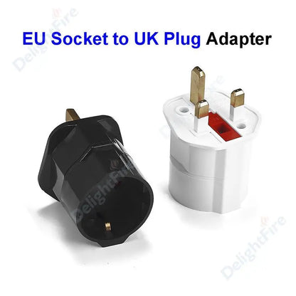 European EU To UK Plug Adapter Standard Euro 250V EU Plug To UK Electrical Socket Power Adapter Electrical Socket Outlet