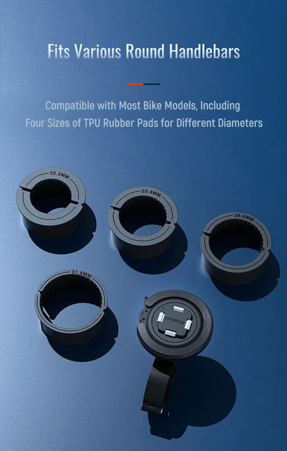 Magnetic Bike & Motorcycle Phone Mount - Universal Smartphone Holder with GPS Support, Secure Magnetic Attachment for Cycling