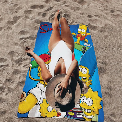 THE S-SIMPSONS Anime Cartoon Beach Towel Cute Kawaii Room Decor Bath Girls Children Hand Towels For Bathroom Shower
