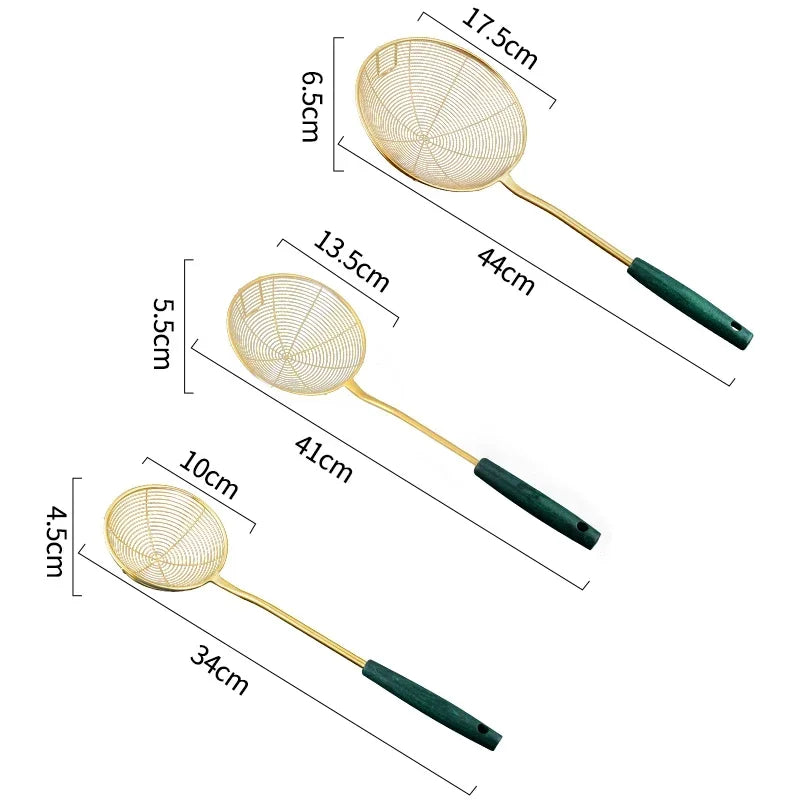 Strainer 304 stainless steel household kitchen scoop Hot pot pot strainer for deep-frying noodles strainer spoon