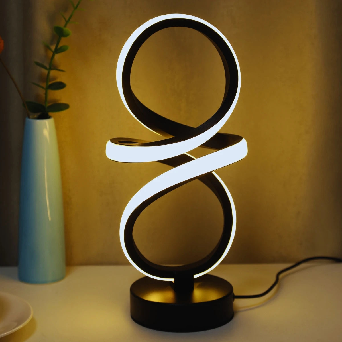 LED table lamp - dimmable bedside reading light, artistic decoration, suitable for bedrooms, study rooms, and living rooms