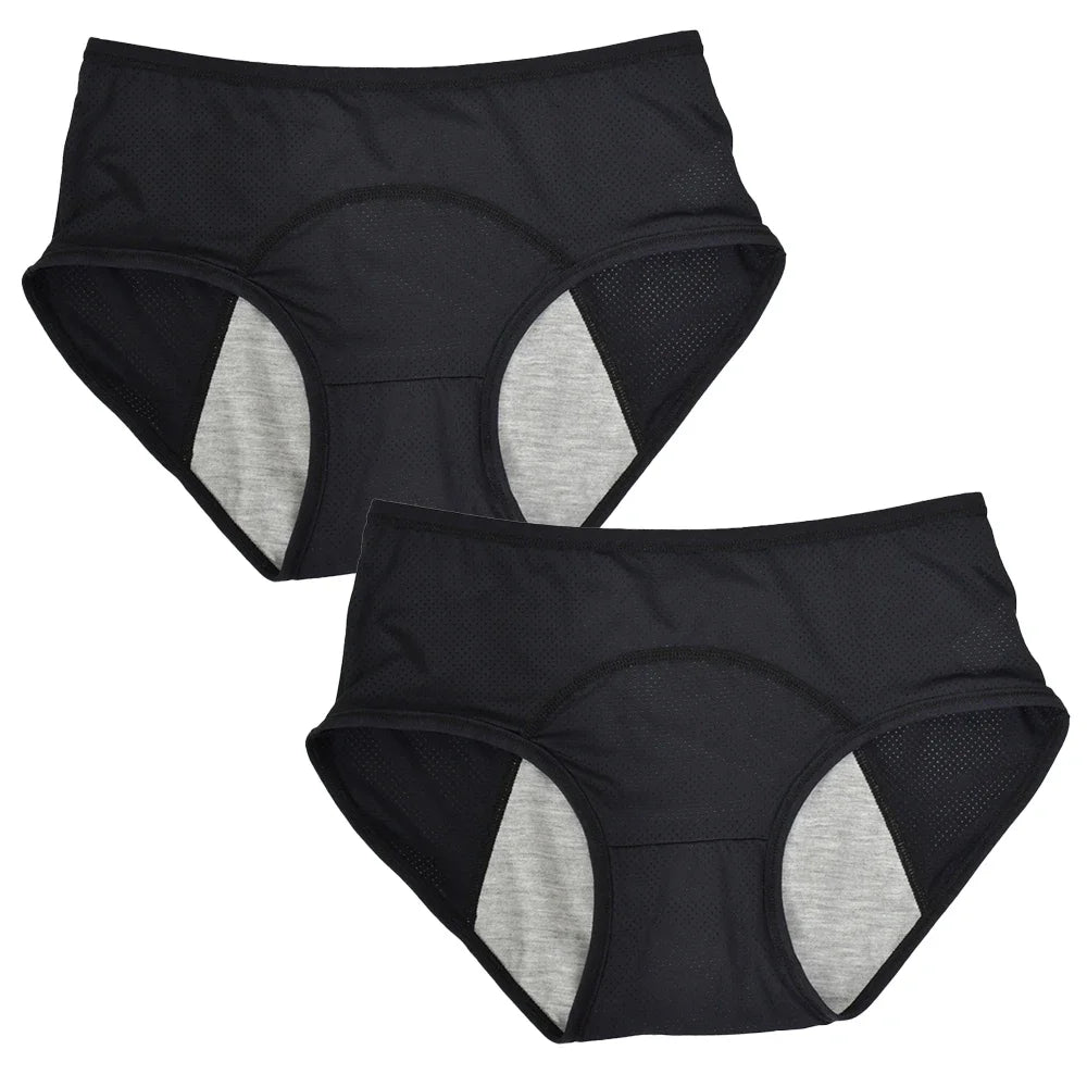 2pcs Woman Menstrual Panties Women's menstrual underwear leak proof and mid waist size M-8XL menstrual Female hygiene pants