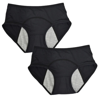 2pcs Woman Menstrual Panties Women's menstrual underwear leak proof and mid waist size M-8XL menstrual Female hygiene pants