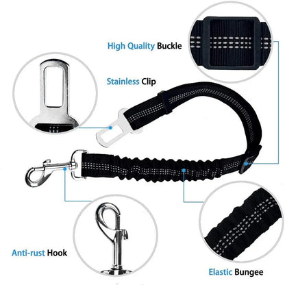 Top-grade Pet Car Safety Belt Dogs Cats Safety Belt Reflective Line Adjustable Seat Belt Length Suitable Any Dog Traction Collar