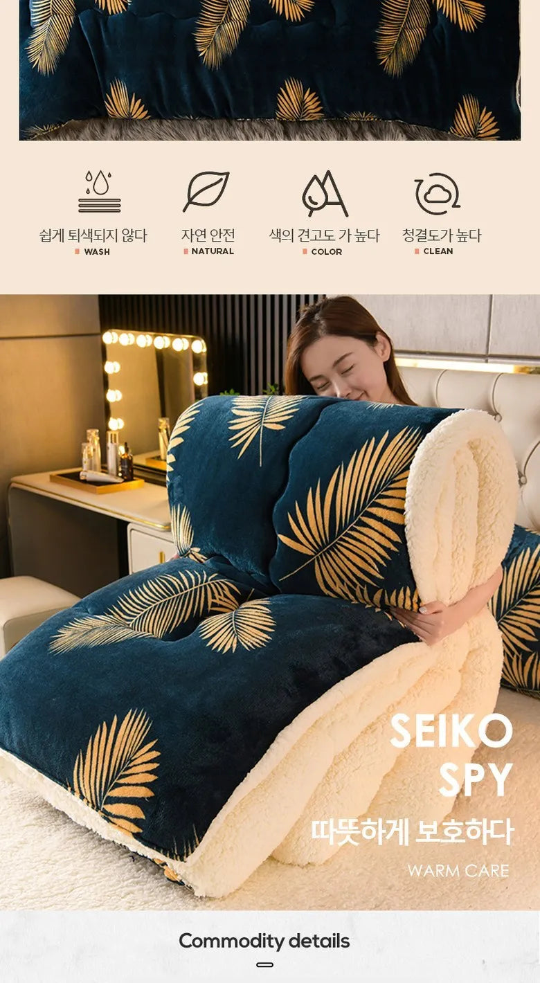 New Super Thick Winter Warm Blanket for Bed Artificial Lamb Cashmere Weighted Blankets Soft Comfortable Warmth Quilt Comforter