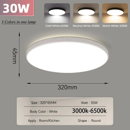 Smart Led Ceiling Light with Remote Control 3 Colors Dimmable Ceiling Lights Ultrathin Panel Lamps Bedroom Kitchen Ceiling Lamp