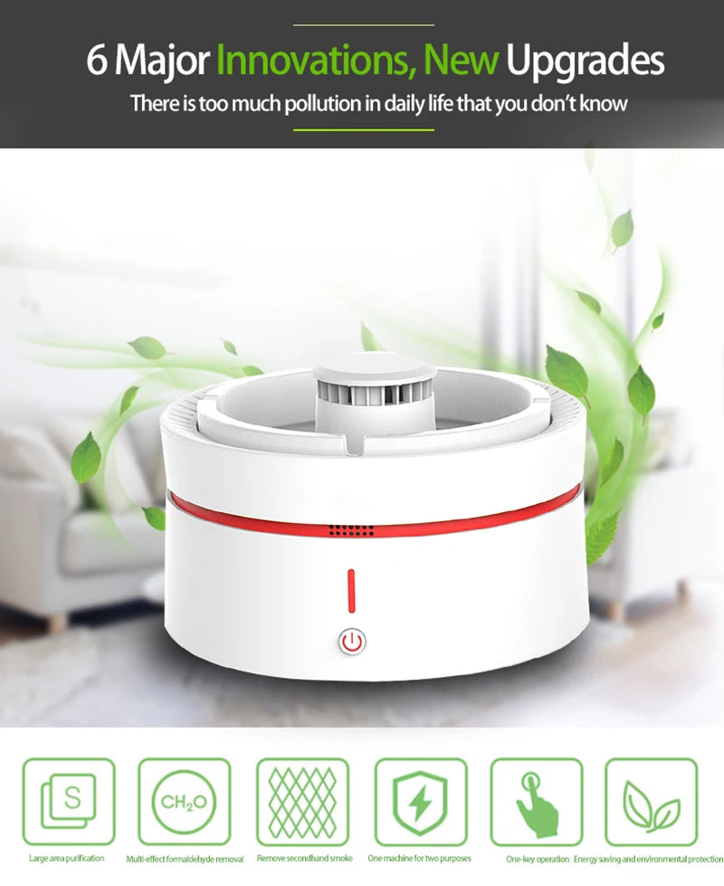 Smart Ashtray Air Purifier Multifunctional Removal Second-hand Smoke  Household And Commercial Desktop Negative Ion Purifier