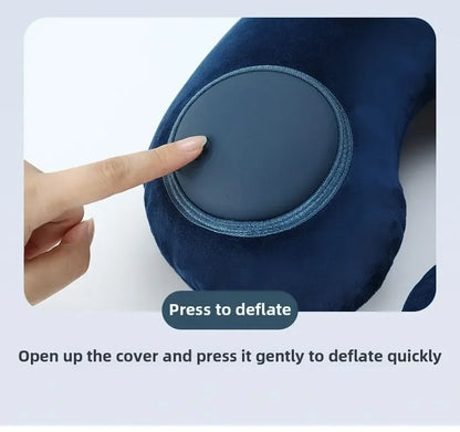 U-Shaped Inflatable Travel Pillow Portable Air Pillow Neck Support Cushion Comfortable Sleeping Pillow Press to inflate pillow