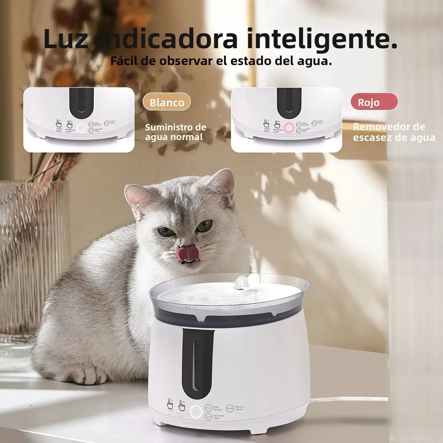 AQHH App Control Cat Water Fountain Wireless Pump Pet Water Fountain Inside Automatic Smart Fountain fuente de agua para gato