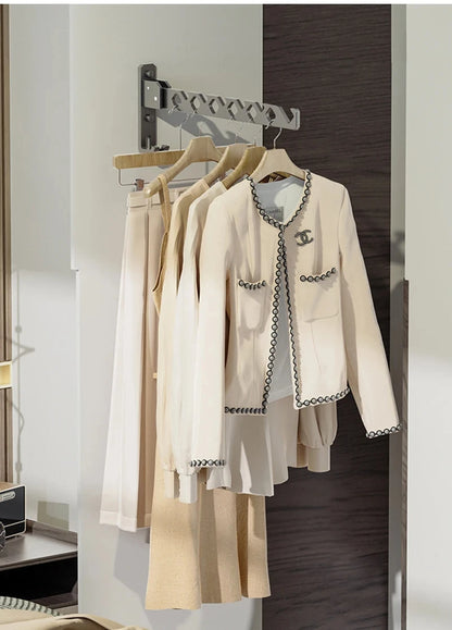 Wall Mounted Clothes Hanger No Punching Folding Drying Racks Collapsible Multi-Purpose Clothes Drying Rack Bathroom Space Saving