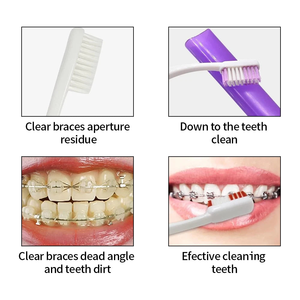 Dental Oral Care Tool Kit Orthodontic Teeth Cleaning Whitening Tool Portable Interdental Brush Foldable Dental Mirror Toothbrush