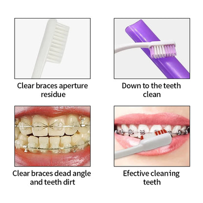 Dental Oral Care Tool Kit Orthodontic Teeth Cleaning Whitening Tool Portable Interdental Brush Foldable Dental Mirror Toothbrush