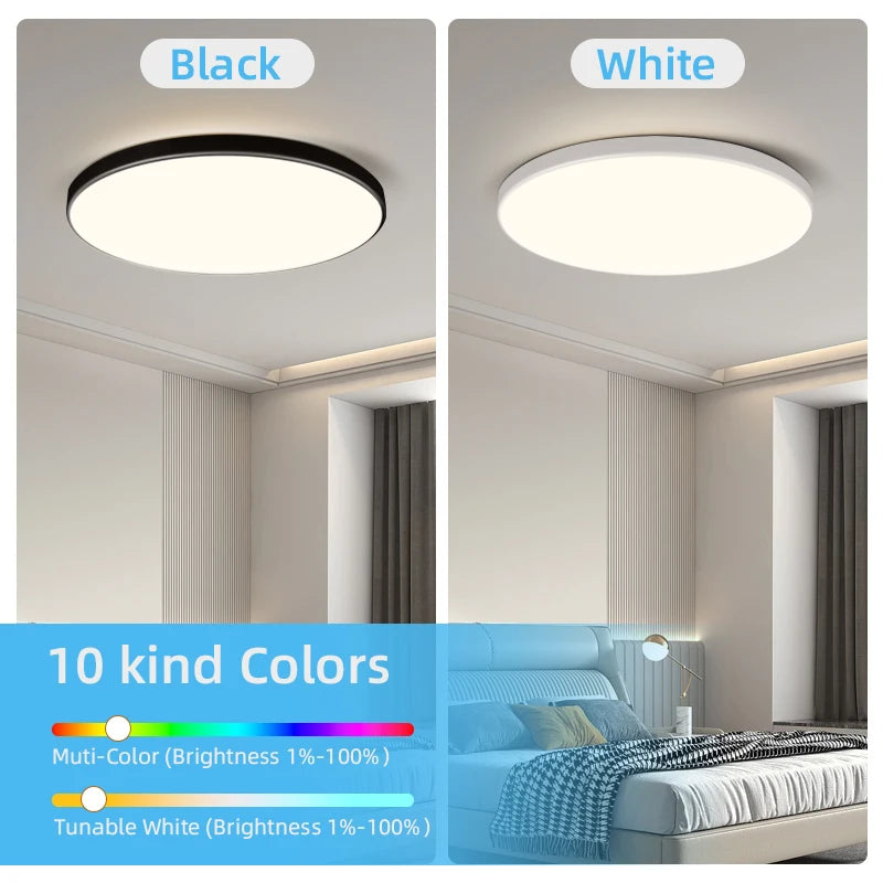 2025 NEW Smart lamp Led RGB Ceiling Light 24W/40W AC85V-265V Ultra Thin Bluetooth APP Control Lamps for room led light version
