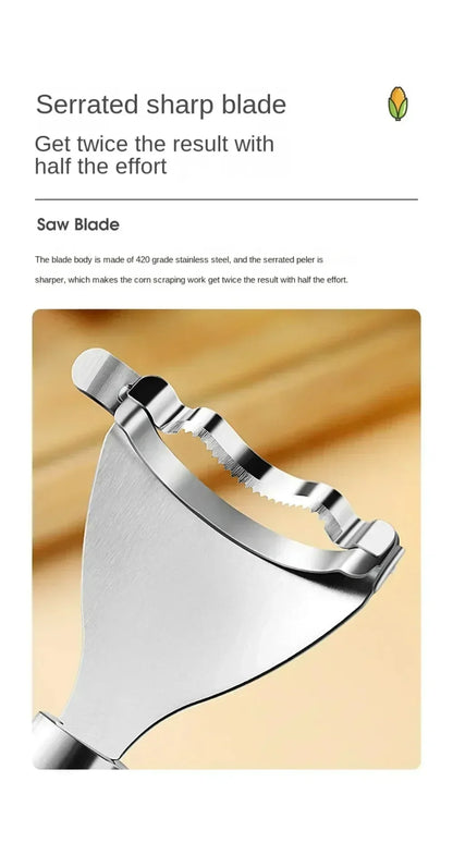 Stainless Steel Corn Planer with Ergonomic Handle – Effortlessly Peel & Separate Corn Husks for Fresh Fruit/Vegetable Prep