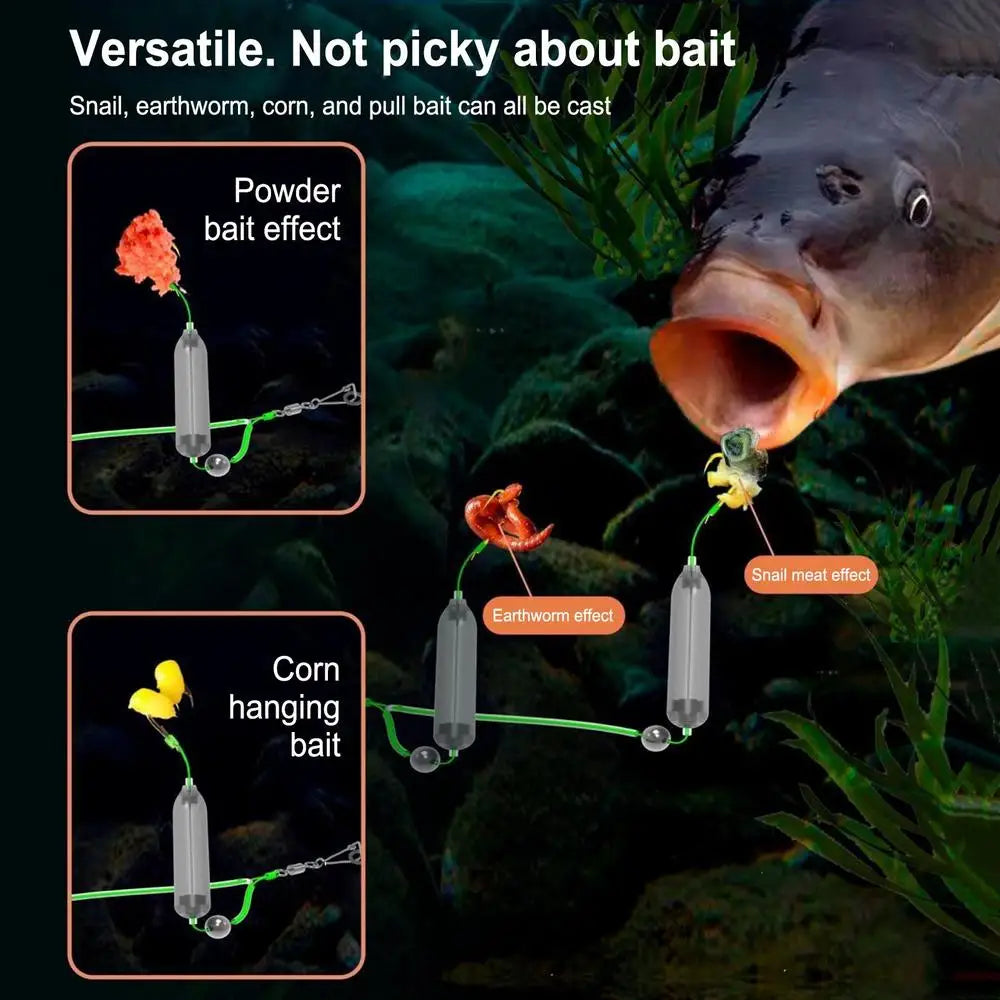 2Hooks Fishing Hair Rigs Hook Reverse Bottom Fishing Rig Reverse Anti-Snag Attractor For River Pier Offshore