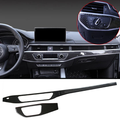 For Audi A4L A4 B9 2017-2022 Accessories Auto Central Control Headlight Switch Panel Trim Dashboard Decor Carbon Fiber Sticker